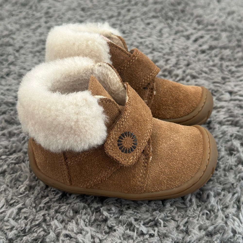 UGG Brown and Cream Cozy Boots with Plush Lining